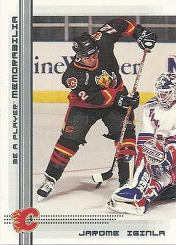 #278 Jarome Iginla - Calgary Flames - 2000-01 Be a Player Memorabilia Hockey