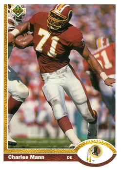 #278 Charles Mann - Washington Redskins - 1991 Upper Deck Football