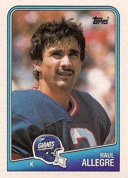 #278 Raul Allegre - New York Giants - 1988 Topps Football