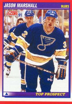 #278 Jason Marshall - St. Louis Blues - 1991-92 Score Canadian Bilingual Hockey
