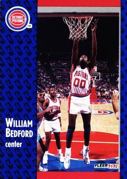 #278 William Bedford - Detroit Pistons - 1991-92 Fleer Basketball