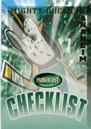 #279 Mighty Ducks Checklist - Anaheim Mighty Ducks - 1995-96 Parkhurst International Hockey
