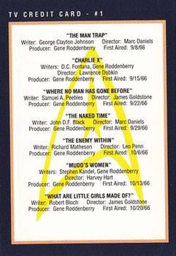 #279 TV Credit Card - #1 - 1991 Impel Star Trek 25th Anniversary