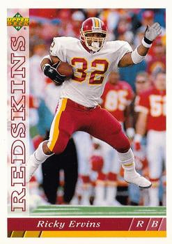 #279 Ricky Ervins - Washington Redskins - 1993 Upper Deck Football