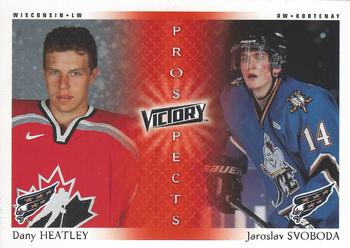 #279 Dany Heatley / Jaroslav Svoboda - Wisconsin Badgers / Kootenay Ice - 2000-01 Upper Deck Victory Hockey