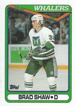#279 Brad Shaw - Hartford Whalers - 1990-91 Topps Hockey