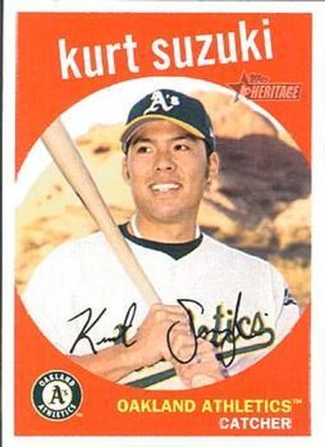 #279 Kurt Suzuki - Oakland Athletics - 2008 Topps Heritage Baseball