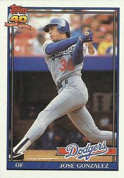 #279 Jose Gonzalez - Los Angeles Dodgers - 1991 Topps Baseball