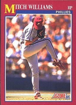 #27T Mitch Williams - Philadelphia Phillies - 1991 Score Rookie & Traded Baseball