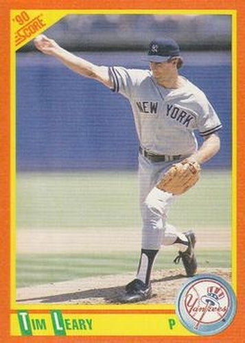 #27T Tim Leary - New York Yankees - 1990 Score Rookie & Traded Baseball