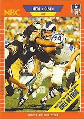 #27 Merlin Olsen - Los Angeles Rams - 1989 Pro Set Football - Announcers