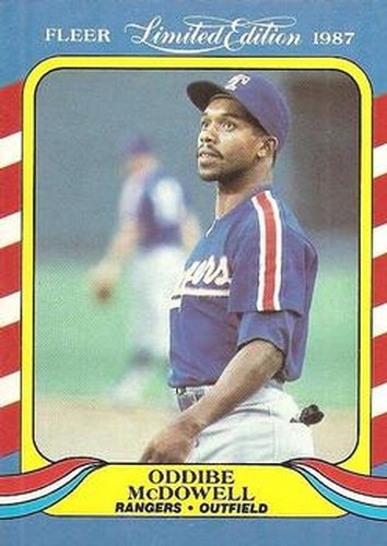 #27 Oddibe McDowell - Texas Rangers - 1987 Fleer Limited Edition Baseball