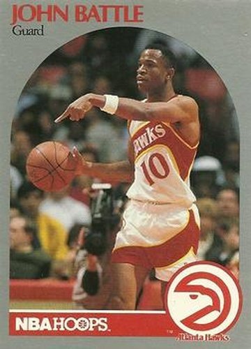 #27 John Battle - Atlanta Hawks - 1990-91 Hoops Basketball
