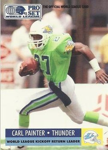 #27 Carl Painter - Orlando Thunder - 1991 Pro Set WLAF Football