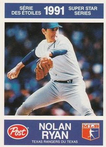 #27 Nolan Ryan - Texas Rangers - 1991 Post Canada Super Star Series Baseball