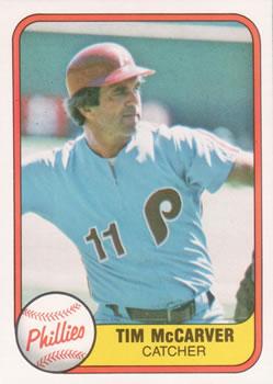 #27 Tim McCarver - Philadelphia Phillies - 1981 Fleer Baseball