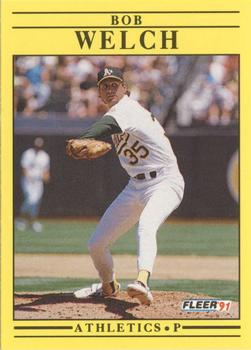 #27 Bob Welch - Oakland Athletics - 1991 Fleer Baseball