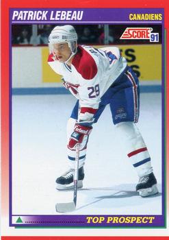 #280 Patrick Lebeau - Montreal Canadiens - 1991-92 Score Canadian Hockey