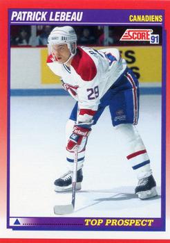 #280 Patrick Lebeau - Montreal Canadiens - 1991-92 Score Canadian Bilingual Hockey
