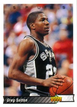 #280 Greg Sutton - San Antonio Spurs - 1992-93 Upper Deck Basketball