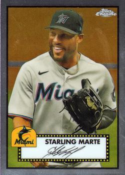 #280 Starling Marte - Miami Marlins - 2021 Topps Chrome Platinum Anniversary Baseball