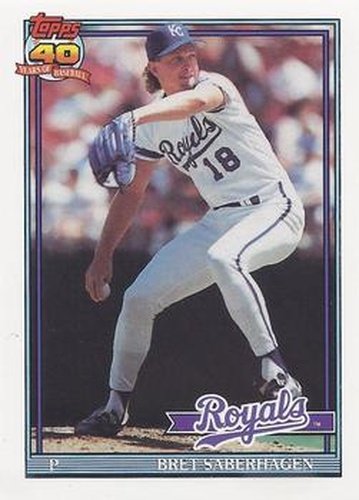 #280 Bret Saberhagen - Kansas City Royals - 1991 O-Pee-Chee Baseball