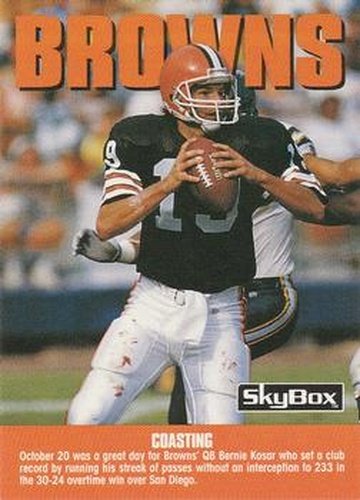#281 Bernie Kosar - Cleveland Browns - 1992 SkyBox Impact Football