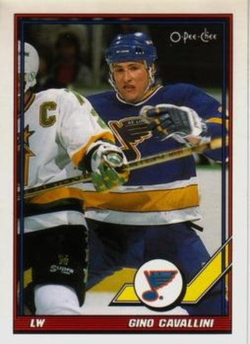 #281 Gino Cavallini - St. Louis Blues - 1991-92 O-Pee-Chee Hockey