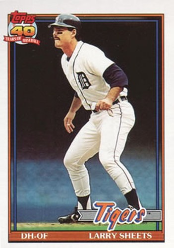 #281 Larry Sheets - Detroit Tigers - 1991 Topps Baseball