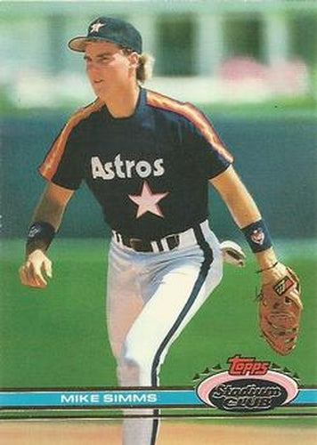 #281 Mike Simms - Houston Astros - 1991 Stadium Club Baseball