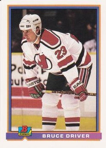 #281 Bruce Driver - New Jersey Devils - 1991-92 Bowman Hockey