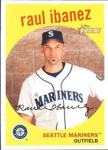 #281 Raul Ibanez - Seattle Mariners - 2008 Topps Heritage Baseball