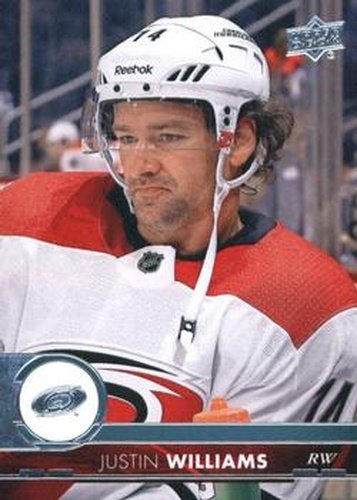 #282 Justin Williams - Carolina Hurricanes - 2017-18 Upper Deck Hockey