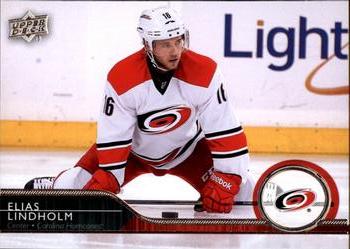 #282 Elias Lindholm - Carolina Hurricanes - 2014-15 Upper Deck Hockey