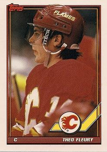 #282 Theo Fleury - Calgary Flames - 1991-92 Topps Hockey