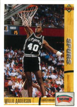 #282 Willie Anderson - San Antonio Spurs - 1991-92 Upper Deck Basketball