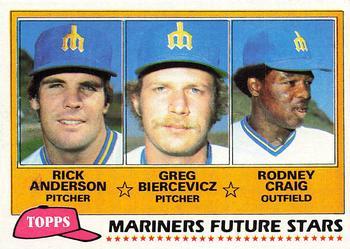 #282 Mariners Future Stars Rick Anderson / Greg Biercevicz / Rodney Craig - Seattle Mariners - 1981 Topps Baseball