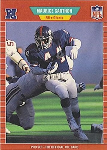#282 Maurice Carthon - New York Giants - 1989 Pro Set Football