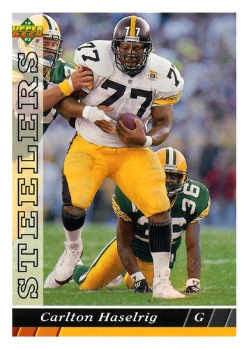 #282 Carlton Haselrig - Pittsburgh Steelers - 1993 Upper Deck Football