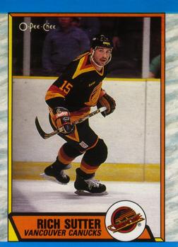 #282 Rich Sutter - Vancouver Canucks - 1989-90 O-Pee-Chee Hockey