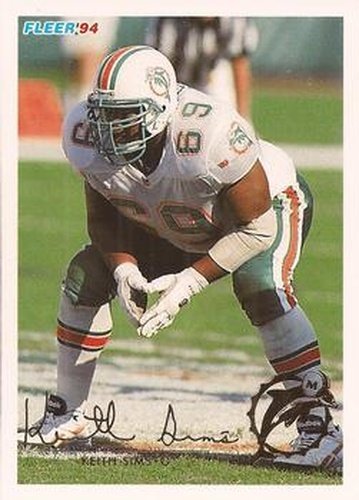 #283 Keith Sims - Miami Dolphins - 1994 Fleer Football