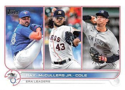 #283 AL ERA Leaders Robbie Ray / Lance McCullers Jr. / Gerrit Cole - Toronto Blue Jays / Houston Astros / New York Yankees - 2022 Topps Baseball