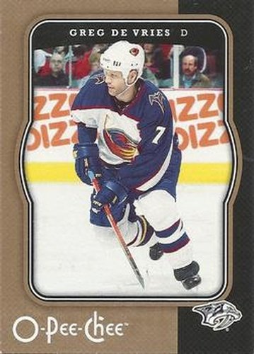 #283 Greg de Vries - Nashville Predators - 2007-08 O-Pee-Chee Hockey