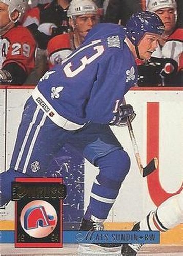 #283 Mats Sundin - Quebec Nordiques - 1993-94 Donruss Hockey