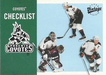 #283 Coyotes Checklist - Phoenix Coyotes - 2000-01 Upper Deck Vintage Hockey