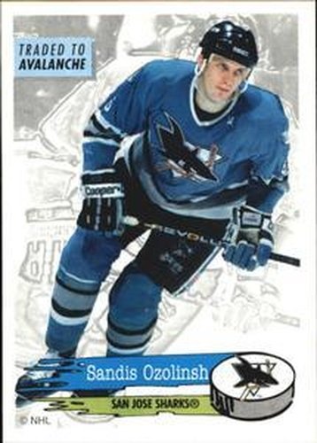 #283 Sandis Ozolinsh - San Jose Sharks - 1995-96 Panini Hockey Stickers