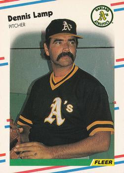 #284 Dennis Lamp - Oakland Athletics - 1988 Fleer Baseball