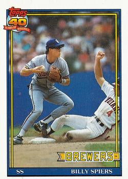 #284 Billy Spiers - Milwaukee Brewers - 1991 Topps Baseball