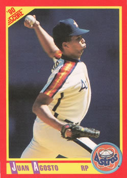 #284 Juan Agosto - Houston Astros - 1990 Score Baseball