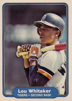 #284 Lou Whitaker - Detroit Tigers - 1982 Fleer Baseball